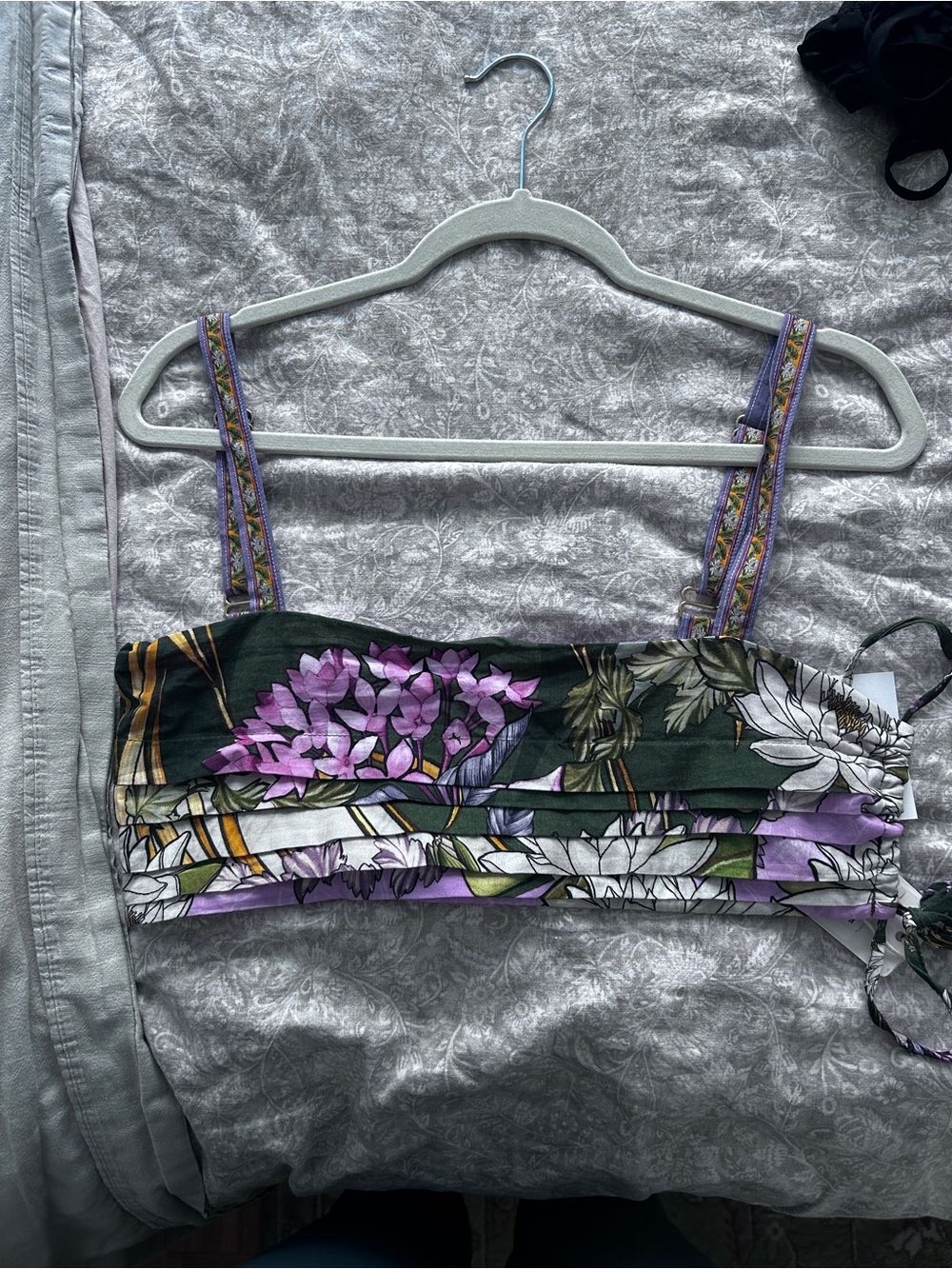 NWT Agua Bendita Cropped Cami Top in Purple and Green